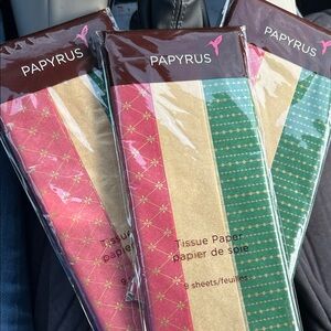 Papyrus Red, Gold & Green Festive Tissue Paper Trio